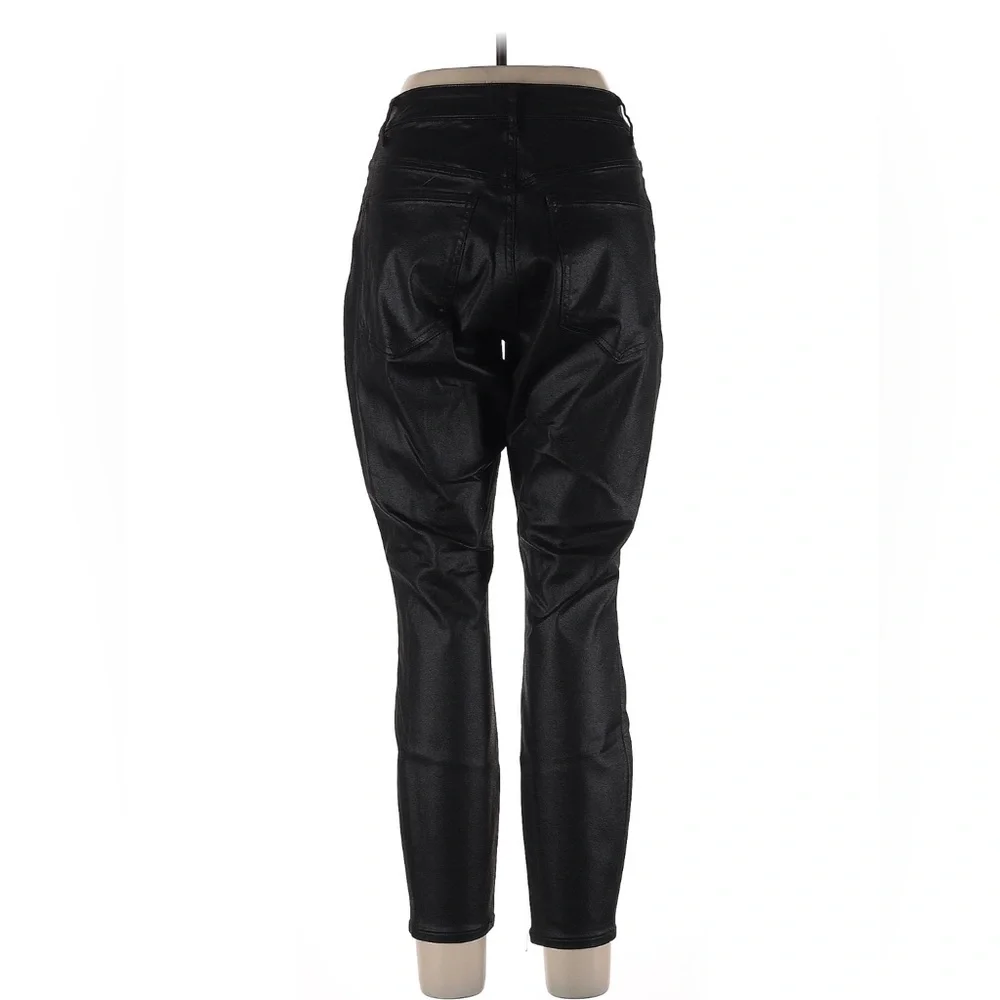 Express Shiny Black Button-Detail Pants coated faux leather look curvy - Picture 5 of 9